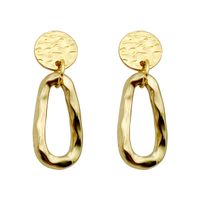 1 Pair Simple Style Commute Round Water Droplets Polishing Plating 304 Stainless Steel 14K Gold Plated Drop Earrings main image 2