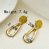 1 Pair Simple Style Commute Round Water Droplets Polishing Plating 304 Stainless Steel 14K Gold Plated Drop Earrings main image 4