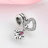 Simple Style Heart Shape Sterling Silver Inlay Zircon Jewelry Accessories main image 5