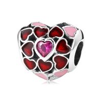 Simple Style Heart Shape Sterling Silver Inlay Zircon Jewelry Accessories sku image 3