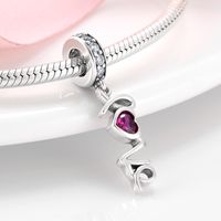 Simple Style Heart Shape Sterling Silver Inlay Zircon Jewelry Accessories sku image 2