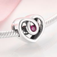 Simple Style Infinity Heart Shape Sterling Silver Epoxy Inlay Zircon Jewelry Accessories main image 5