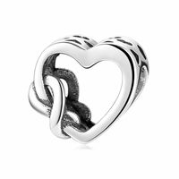 Simple Style Infinity Heart Shape Sterling Silver Epoxy Inlay Zircon Jewelry Accessories sku image 1