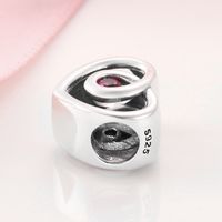 Simple Style Infinity Heart Shape Sterling Silver Epoxy Inlay Zircon Jewelry Accessories main image 3