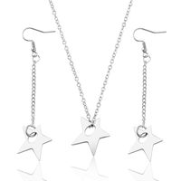 304 Stainless Steel Simple Style Plating Pentagram Earrings Necklace main image 7