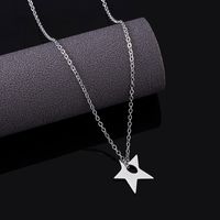304 Stainless Steel Simple Style Plating Pentagram Earrings Necklace main image 6