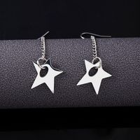 304 Stainless Steel Simple Style Plating Pentagram Earrings Necklace main image 4