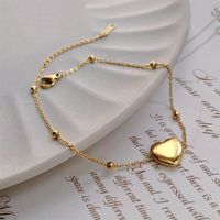 Retro Heart Shape Titanium Steel Wholesale Anklet main image 5