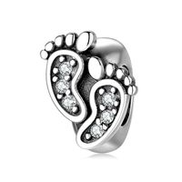 Novelty Footprint Bee Sterling Silver Inlay Zircon Jewelry Accessories sku image 1