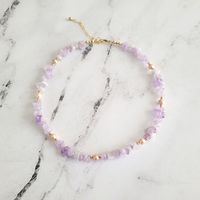 Choker Freshwater Pearl Necklace Purple Special-shaped Stone Cold Wind Necklace Accessories sku image 7