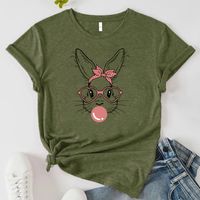 Frau T-shirt Kurzarm T-shirts Drucken Süß Kaninchen main image 8