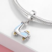 Cute Motorcycle Sterling Silver Inlay Zircon Pendants Jewelry Accessories main image 5