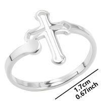 Wholesale Ethnic Style Cross Stainless Steel Open Ring sku image 1