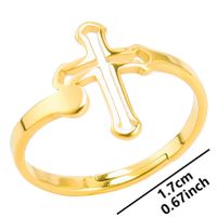 Wholesale Ethnic Style Cross Stainless Steel Open Ring sku image 3