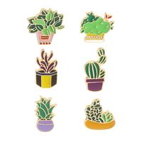 Cartoon Style Cactus Plant Alloy Stamping Stoving Varnish Plating Kid's Women's Brooches main image 9