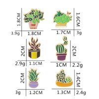 Cartoon Style Cactus Plant Alloy Stamping Stoving Varnish Plating Kid's Women's Brooches main image 5