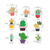 Cartoon Style Cactus Plant Alloy Stamping Stoving Varnish Plating Kid's Women's Brooches main image 4