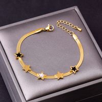 Lady Star Heart Shape 304 Stainless Steel 18K Gold Plated Acrylic Shell Bracelets In Bulk main image 6