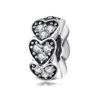 Retro Heart Shape S925 Silver Inlay Zircon Jewelry Accessories sku image 3