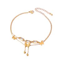Fairy Style Insect Butterfly 304 Stainless Steel Plating Inlay Glass Stone 18K Gold Plated Women'S Anklet main image 3