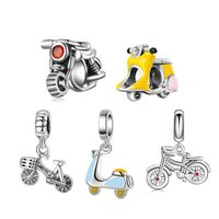 Cute Motorcycle Sterling Silver Inlay Zircon Pendants Jewelry Accessories main image 1