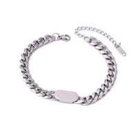 Wholesale Simple Style U Shape Titanium Steel Bracelets Necklace Jewelry Set sku image 1