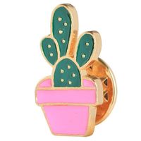 Cartoon Style Cactus Plant Alloy Stamping Stoving Varnish Plating Kid's Women's Brooches sku image 9