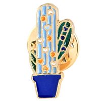 Cartoon Style Cactus Plant Alloy Stamping Stoving Varnish Plating Kid's Women's Brooches sku image 11