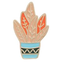 Cartoon Style Cactus Plant Alloy Stamping Stoving Varnish Plating Kid's Women's Brooches sku image 14