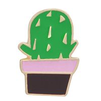 Cartoon Style Cactus Plant Alloy Stamping Stoving Varnish Plating Kid's Women's Brooches sku image 16
