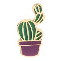 Cartoon Style Cactus Plant Alloy Stamping Stoving Varnish Plating Kid's Women's Brooches sku image 26