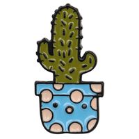 Cartoon Style Cactus Plant Alloy Stamping Stoving Varnish Plating Kid's Women's Brooches sku image 3