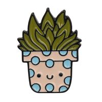 Cartoon Style Cactus Plant Alloy Stamping Stoving Varnish Plating Kid's Women's Brooches sku image 4