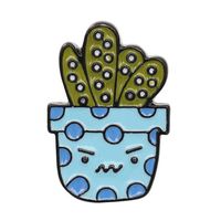 Cartoon Style Cactus Plant Alloy Stamping Stoving Varnish Plating Kid's Women's Brooches sku image 5
