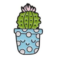 Cartoon Style Cactus Plant Alloy Stamping Stoving Varnish Plating Kid's Women's Brooches sku image 6