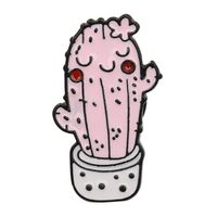 Cartoon Style Cactus Plant Alloy Stamping Stoving Varnish Plating Kid's Women's Brooches sku image 7