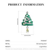 Modern Style Christmas Tree Sterling Silver Enamel Plating Inlay Pearl Zircon Necklace Pendant main image 3