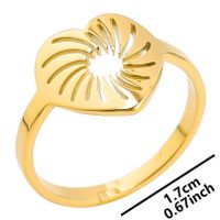 Wholesale Streetwear Heart Shape Stainless Steel Open Ring sku image 3