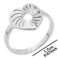 Wholesale Streetwear Heart Shape Stainless Steel Open Ring sku image 1