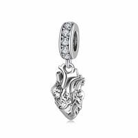 Retro Cross Heart Sterling Silver Inlay Zircon Pendants Jewelry Accessories sku image 8