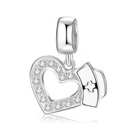 Retro Cross Heart Sterling Silver Inlay Zircon Pendants Jewelry Accessories sku image 9