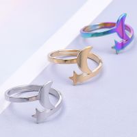 Wholesale Casual Star Moon Stainless Steel Open Ring main image 5