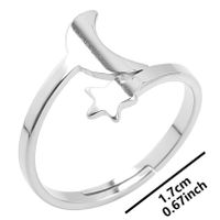 Wholesale Casual Star Moon Stainless Steel Open Ring sku image 1