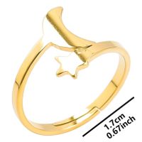Wholesale Casual Star Moon Stainless Steel Open Ring sku image 3