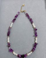 Choker Freshwater Pearl Necklace Purple Special-shaped Stone Cold Wind Necklace Accessories sku image 3