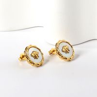 Lady Insect Stainless Steel Plating Inlay Shell Women's Earrings Necklace Jewelry Set main image 3