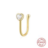 Wholesale Simple Style Geometric Water Droplets Flower Sterling Silver Zircon Nose Ring sku image 3