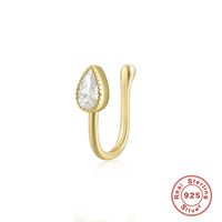 Wholesale Simple Style Geometric Water Droplets Flower Sterling Silver Zircon Nose Ring sku image 6