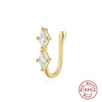 Wholesale Simple Style Geometric Water Droplets Flower Sterling Silver Zircon Nose Ring sku image 4
