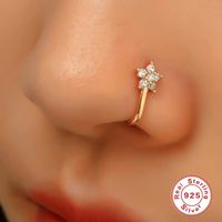 1 Piece Nose Rings & Studs Simple Style Star Moon Sterling Silver Plating Nose Ring main image 7